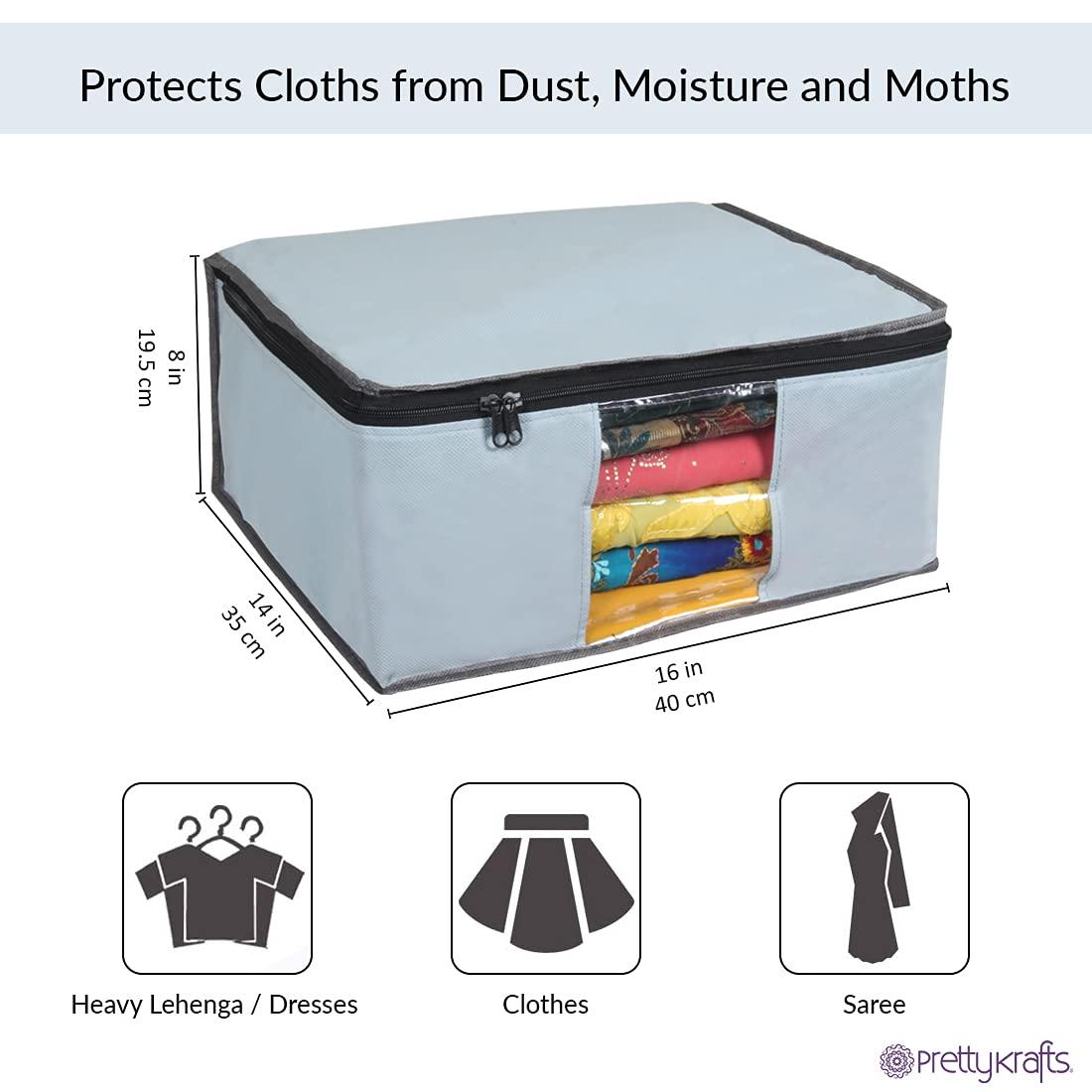 Solid Non Woven Saree Cover for Wardrobe (Pack of 6)