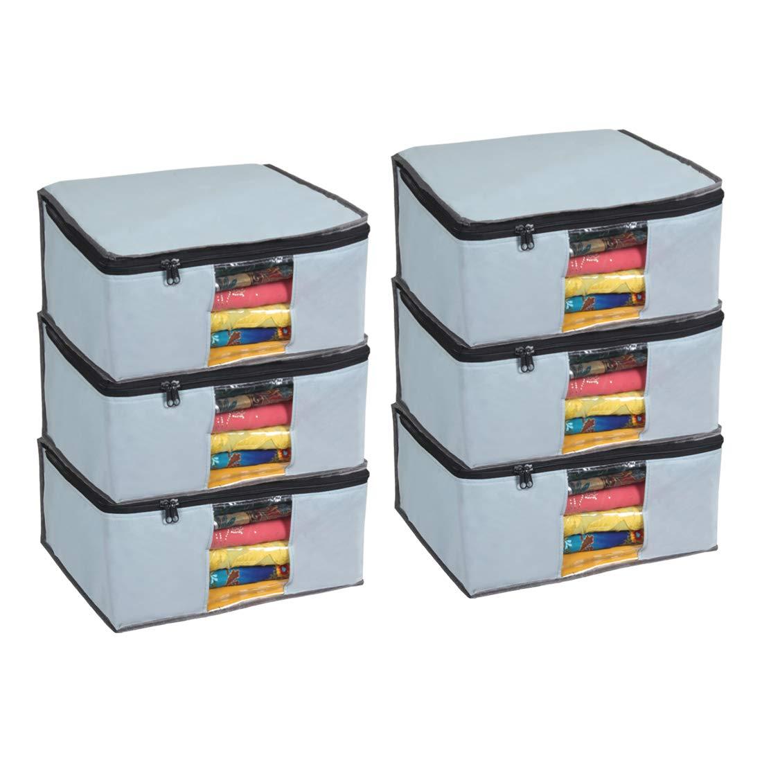 Solid Non Woven Saree Cover for Wardrobe (Pack of 6)